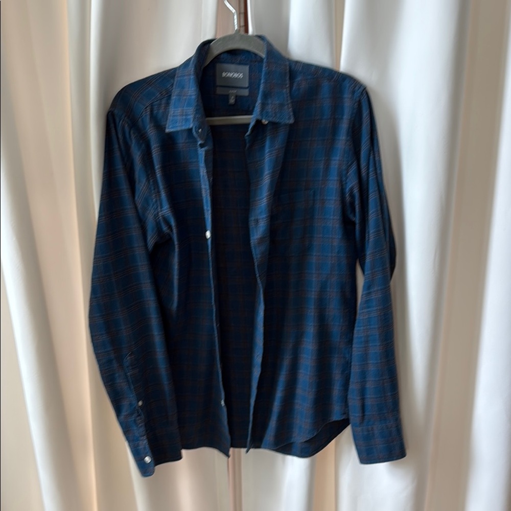 Bonobos Blue Plaid Casual Button Down Shirt
